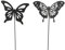 Posiwio Schmetterling Stecker für Garten am Stab 2er Set schwarz matt/Gartenstecker