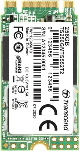 Transcend MTS552T2 256GB Interne M.2 SATA SSD SATA 6 Gb/s Industrial TS256GMTS552T2