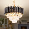 Generico Lampadario in cristallo a 3 livelli Lampadario in cristallo Lampadario rotondo moderno Lampadario nero Illuminazione a soffitto per soggiorno Sala da pranzo Camera da letto Ristorante,E14*5