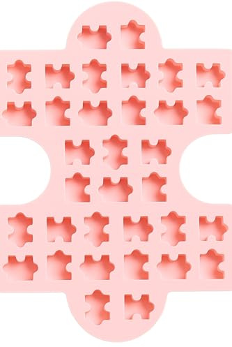 Selecto Bake Rosa Mini Puzzle Silikon Schokoladenform, Süßigkeitenformen Silikonformen Schokoladenform Silikon-Backform Non-stick Mini Chocolate Bar Mold für DIY Schokolade Praline Süßigkeiten
