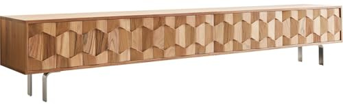DELIFE TV-Board Fevo Akazie Natur 220 cm 4 Türen L-Fuß Lowboard