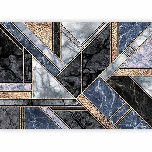 murando - Papier peint panoramique artistique 350x256 cm - Revêtement mural décoration pour chambre salon - Design moderne - Gris - Fond marbre rochers géométrie géométrique pierres f-B-10038-a-c