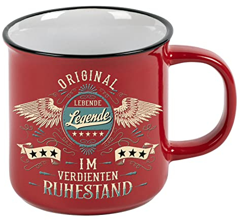 LOBO NEGRO Kaffeetasse als Geschenk für Rentner - Legende im Ruhestand - Vintage Style im Geschenkkarton
