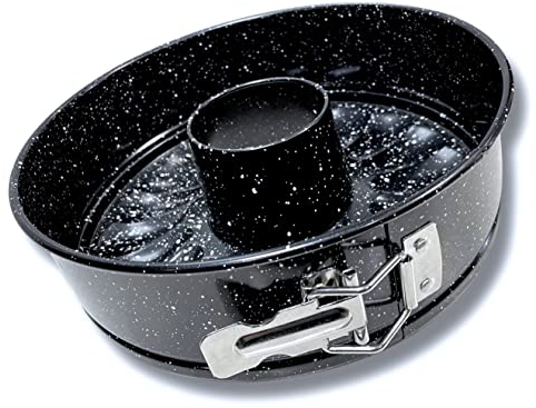 Cflagrant® Moule à Manqué et Savarin Façon Pierre 2en1 Diamètre 24cm Hauteur 7cm avec charnière, moule à gâteau rond