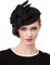 ELLYDOOR Woll-Fascinator Pillbox-Hut Winter Britische Wollfilzmütze für Frauen Hochzeit Kirche Hut Blume Fedoras, 2021 Schwarz, Einheitsgröße