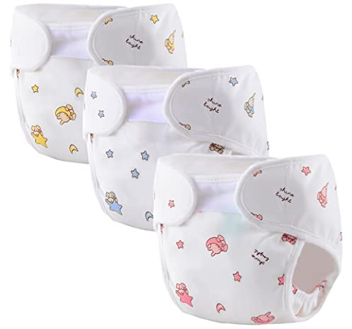 AOOPOO Kleinkind Training Hosen, 3-Pack Baby Kleinkind Jungen Mädchen Training Unterwäsche, Kinder wasserdichte waschbare atmungsaktive Windel Tasche, wiederverwendbare Baumwolle Studie Training Hosen