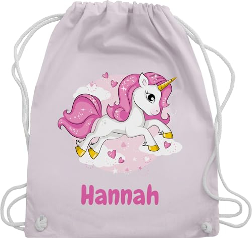 Turnbeutel Rucksack - Einhorn Name I Unicorn I Einhörner - Unisize - Pastell Rosa - wechselkleidung beutel kita personalisierte geschenke turn tasche turnsackerl kindergarten personlisierte gym bag