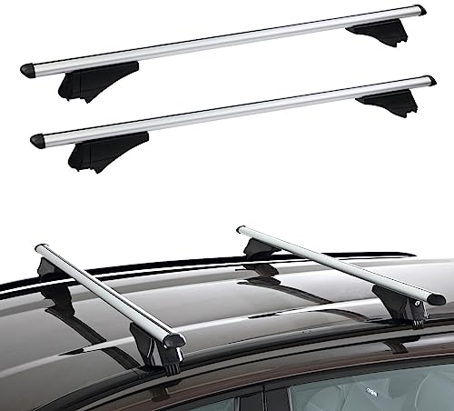 Dachträger Querträger Träger Alu Silber für Seat Leon Kombi 5F Bj 2012-2019 passend abschließbar Alu Grundträger Querbalken Set E-Parts24