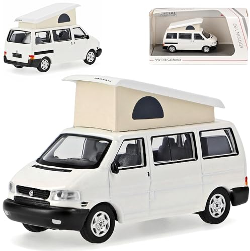 Volkwagen T4 b California Personen Transporter Weiss 1990-2003 H0 1/87 Schuco Modell Auto mit individiuellem Wunschkennzeichen