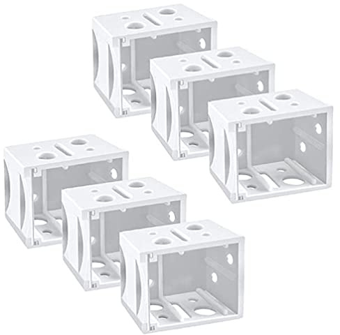 6 Stück Kunststoff-Fensterrollos, Kopfschienenhalterung, weiß, für Kopfschiene, Endabdeckung, Halterung, Box, Montagehalterung für Fensterrollos, Kunststoff-Jalousienhalterungen