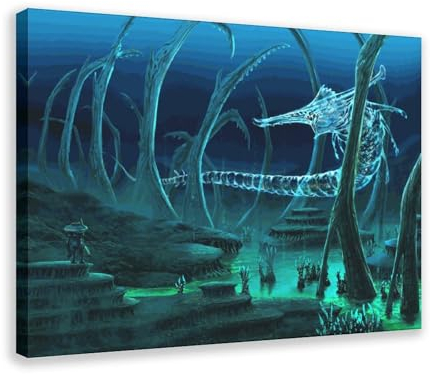 OakiTa Klassisches Subnautica-Poster, Leinwand-Poster, Wandkunst, Dekordruck, Bild, Gemälde für Wohnzimmer, Schlafzimmer, Dekoration, Rahmenstil, 60 x 90 cm