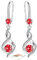 YOEE Red Earrings for Women Dangling, Hypoallergenic Dangle Dangly Earrings for Women, Sterling Silver Drop Earrings, Infinity Twisted Earrings Red Earrings Birthstone Earrings Jewellery