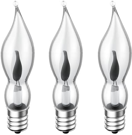 ShuoHui Dekoeffekt Glühlampe Flackernde Kerze, E10, 230V, 1,5W | dekoratives Leuchtmittel Flackerkerze (6)