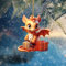 Weihnachtsbaumschmuck Holz 2D Kreative Anhänger Weihnachtsbaum Schmuck Ornament Weihnachts Drachen Ornament Christbaumschmuck Weihnachtsbaum Deko Weihnachtsdeko (Y-B-B, One Size)