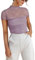 REORIA Sexy Bodysuits for Women Classic Mock Turtle Neck Short Sleeve Slim Fit Shirts Sheer Mesh Ruched Trendy Going Out Tops Cute Office Bodysuits Hazy Lilac Medium
