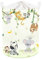 Clastyle Rebe Wildtiere Kinder Wäschekorb mit Henkel Faltbar Kleidung Spielzeug Aufbewahrungskorb Jungen Mädchen Aufbewahrungsbox für Babyzimmer Bad, Löwe Giraffen Elefant, 36 * 45 cm