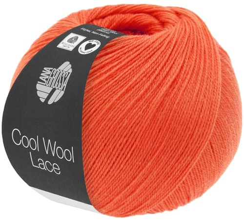 LANA GROSSA Cool Wool Lace | Extrafeine Merinowolle waschmaschinenfest und filzfrei | Handstrickgarn aus 100% Schurwolle (Merino) | 50g Wolle zum Stricken & Häkeln | 400m Garn FB 50