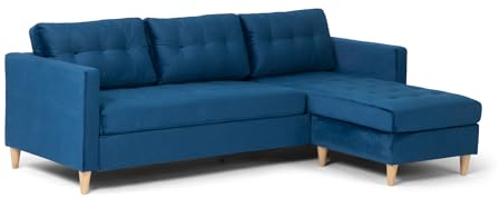 ebuy24 Marino Sofa BA1, Chaiselongue rechts oder Links gewendet (Velour blau)
