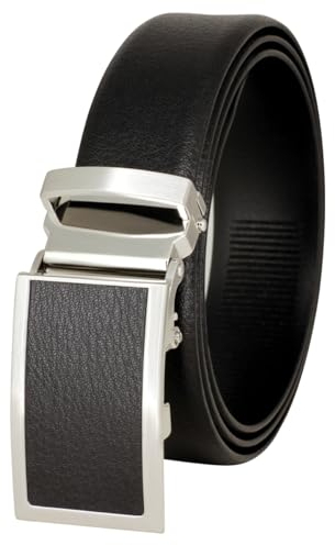 LINDENMANN Rindledergürtel Herren 33 mm Automatik schwarz, Farbe/Color:schwarz, Size US/EU:Bundweite 120 cm Gesamtlänge 135 cm W 47.5 XXL