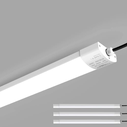 TONFFI 3er LED Feuchtraumleuchte 36W 120cm für Bad Keller Garage Feuchtraum Warenhaus, LED Wannenleuchte Feuchtraumlampe Werkstattlampe Röhre, Neutralweiß 4000K Wasserfest IP65