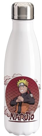 ABYSTYLE Naruto & Sasuke Bouteille d'eau en acier inoxydable de 500 ml | Bouteille d'eau Naruto | Bouteille d'eau | Étanche et légère | Marchandises Naruto | Naruto Gifts