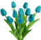 JUSTOYOU Ramo de 10 tulipanes artificiales de látex con tacto real, flores falsas de tulipán en color azul lago, ideal para bodas, decoración del hogar y jardín (azul lago, 10 piezas)