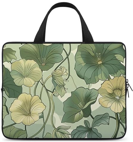 Laptop Bag Olive Green Style Printed Handheld Computer Bag Briefcase for Laptop Or Tablet 12.6 Inx9.4 in