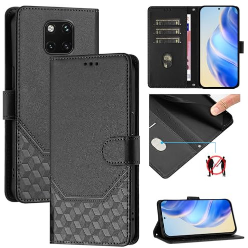 Galafu Cover per Huawei Mate 20 PRO, Custodia in Pelle PU con Protezione RFID e Magnetica, Protettiva Antiurto Cover Compatibile con Huawei Mate 20 PRO, Nero