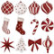 24pz Decorazioni Albero di Natale in Carta - Palline Natalizie, Ciondoli Ornamenti Addobbi da Appendere, Etichette Regalo Fai da Te