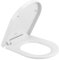 TODOT Abattant WC Forme D, Cuvette Toilette avec Frein de Chute, Lunette de Toilette Charnière Réglable, Dégagement Rapide à Un Bouton, Blanc