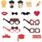 VEGCOO Accesorios de graduación para fotos, 16 unidades, para Photo Booth Gadget de graduación con gafas, sombrero, graduación, bigote, decoración de graduación, fotos, fiesta para niña y hombre