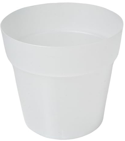 B2C Round Flowerpot Seedling Grower Pot Semi Transparent 5 Size Drainage Hole Indoor (4L (D199mm x H 183mm))