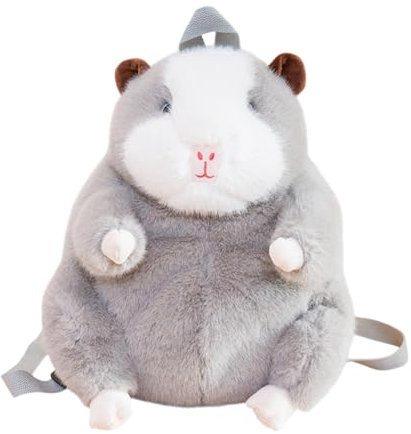 Qianly Plüsch Meerschweinchen -Rucksack Cartoon Daypack für Frauen Valentinstag, Grau