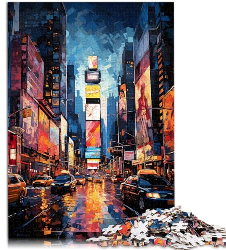 Puzzle 1000 Teile für Erwachsene Neon New York Times Square Puzzle Lernspiele 50x75cm Geburtstagsgeschenk Geschenke Wandkunst