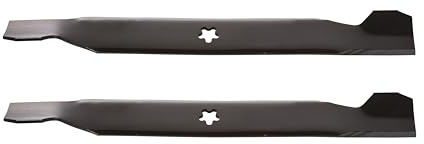 Oregon Lawn Mower Blade Kit, 2 Pack 49cm Mowing Blades | 5-Point Star Mount, Replaces 138497, Fits Husqvarna LT125, YTH125, Jonsered LR10, 12, 13, LT14, YTH16, Partner 12-95