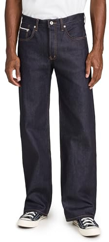 Naked & Famous Denim Men's Strong Guy Nightshade Stretch Selvedge Jeans, Indigo, 31
