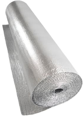 Thermal Insulation Film Double Aluminum Foil Film, for Sunscreen Heat Insulation Hive Rain-Proof Reflective Film Cooling Cover Deadening Roof Floor Heating(50cm X 300cm)