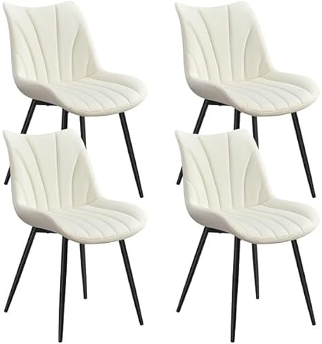 Yaheetech Esszimmerstühle 4er Set,Polsterstühle Esszimmer mit Rückenlehne,für Wohnzimmer Küche Esszimmer,Sitzfläche aus Samt,mit Metallbeinen,bis 150 kg belastbar Beige