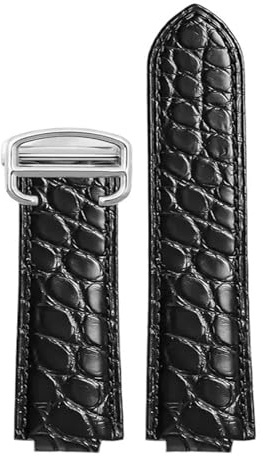 HCBBCEW Uhrenarmband aus Krokodilleder, kompatibel mit Cartier Blue Balloon WSBB0025 W69012Z4 Polo Herren-Damen-Uhrenarmband 8 x 14 mm 12 20(Black-Steel-Z4,14x22mm)