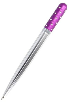 𝗢𝗡𝗟𝗜𝗡𝗘 Crystal Pen Kugelschreiber mit funkelnden Strass-Steinen in Lila, eleganter Stift in Geschenkbox, mit internationale Großraummine, schwarzschreibend, Geschenkidee