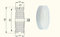 Zabi Nylon Seilrolle d= 80 mm fur Seil 6 mm Kunststoffprofilrollen ohne Lager (Gleitlager) d = 80 mm/6
