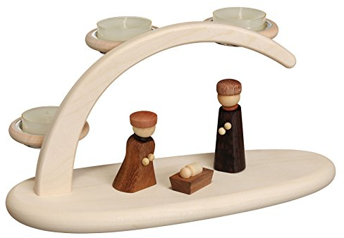 Leuchterbogen, Länge 24 cm, Natur, Original Erzgebirge von Seiffener Volkskunst SV 15305