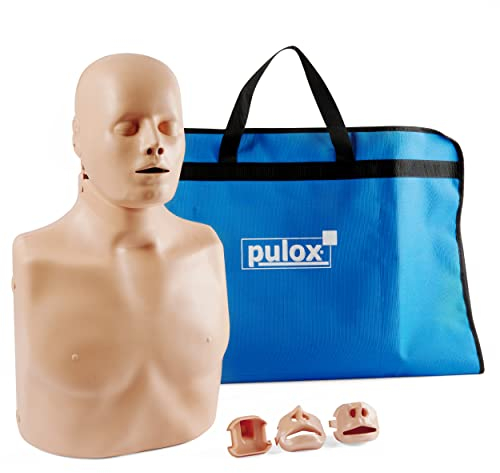 Pulox Reanimationspuppe Practi-Man Advance - Erste Hilfe Trainingspuppe Übungspuppe mit Esmarch Handgriff Funktion