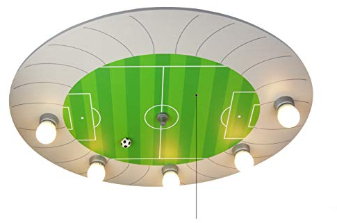 Kinder LED Deckenleuchte Motiv „Fussballfeld“ mit Zugschalter für Schlummerlicht Funktion im Kinderzimmer!