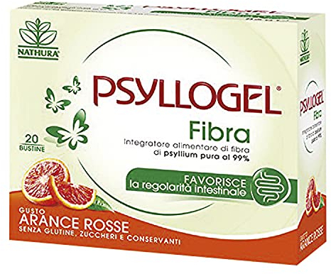 NATHURA Psyllogel Arance Rosse Bustine 86g, 20 unita