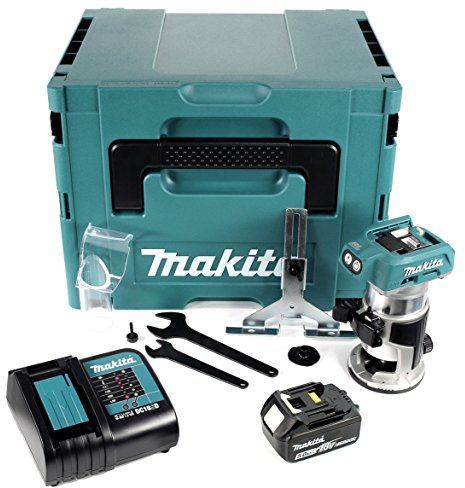 Makita DRT 50 RT1J Akku Multifunktionsfräse 18V Brushless + 1x Akku 5,0Ah + Ladegerät + Makpac
