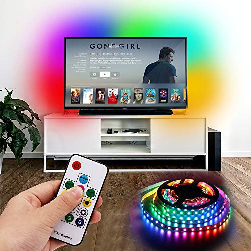 XUNATA LED retroilluminazione TV RGB WS2812B LED striscia per 40 fino a 60 HDTV LED illuminazione TV con telecomando a 14 tasti, Multi colori, alimentazione USB, Nicht Wasserdicht Ip30, 5m 30LEDs