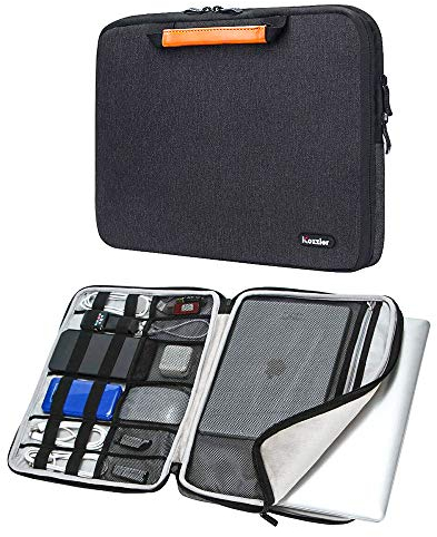 iCozzier 13-13,3 Zoll Griff Elektronisches Zubehör Gurt Laptop Schutzhülle Tasche Schutzhülle für 13 MacBook Air/MacBook Pro/Pro Retina Schutzhülle-Schwarz