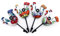 Gall&Zick Wandhaken Haken bunt Set Motiv Keramik Handtuchhaken handbemalt (Hahn Set/4)