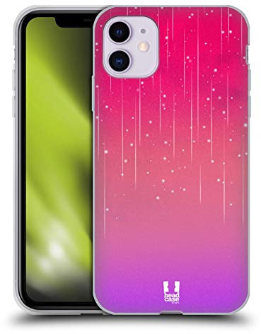 Head Case Designs Pink Lila Neon Regen Schatten Gel Handyhülle Hülle [Militärischer Schutzgrad] Kompatibel mit Apple iPhone 11